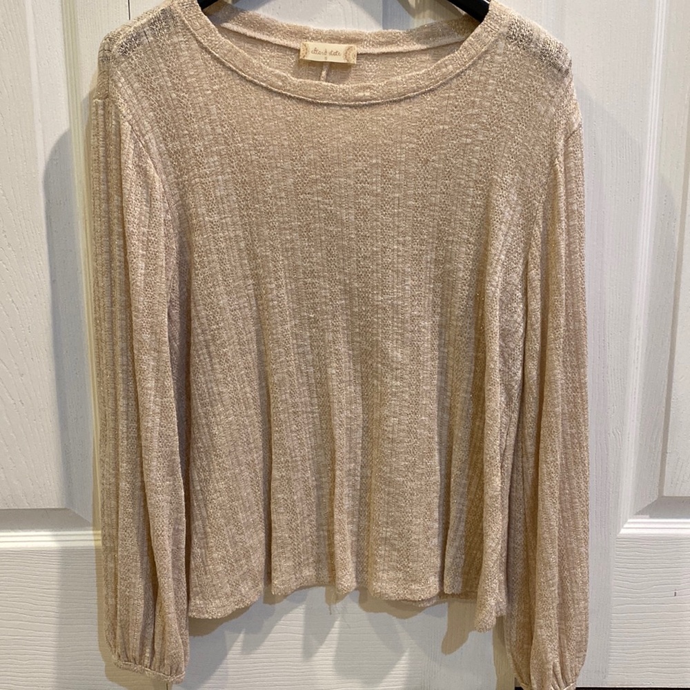 Ladies gold shimmer sweater